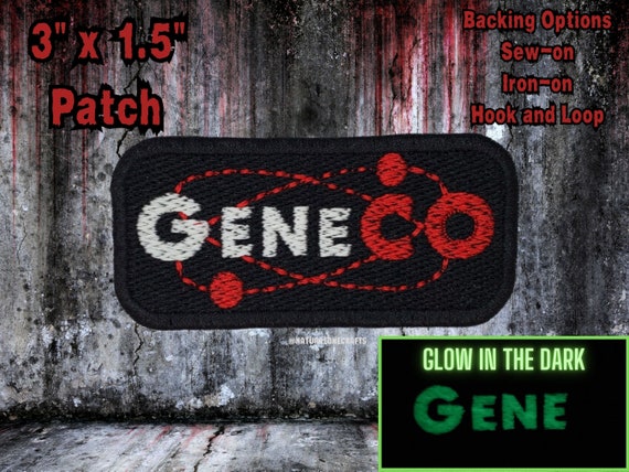 GeneCo Glow in the Dark 100% Embroidered Patch, Genetic Company Badge, Gothic Opera Label, Cult Hit Musical Halloween Patch