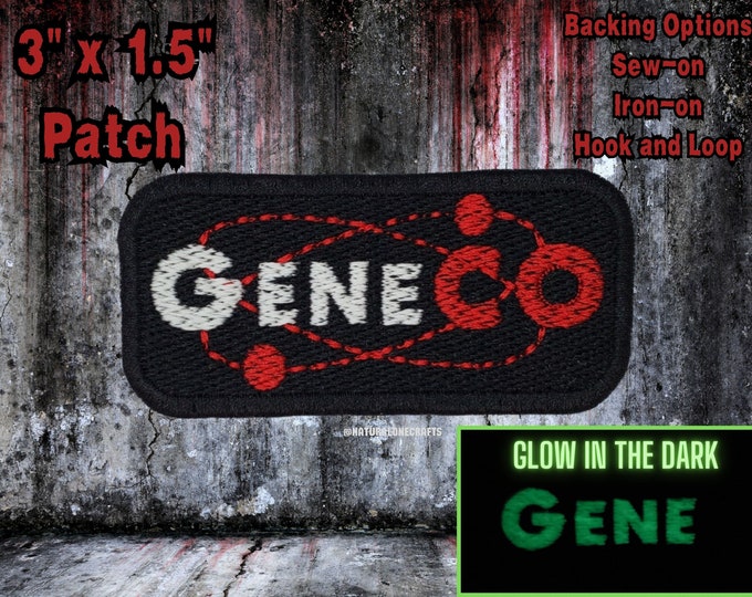 GeneCo Glow in the Dark 100% Embroidered Patch, Genetic Company Badge, Gothic Opera Label, Cult Hit Musical Halloween Patch