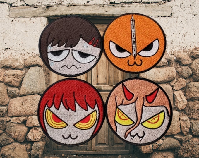Chibi Devil Hunter Anime Patch, Power Tool Doggo and Friends, High Quality Fully Embroidered Demon Fighting Patches
