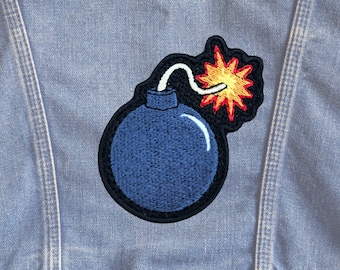Cartoon style Boom,  Embroidery Patch, DCC-Inspired, Carl Donut and Mongo
