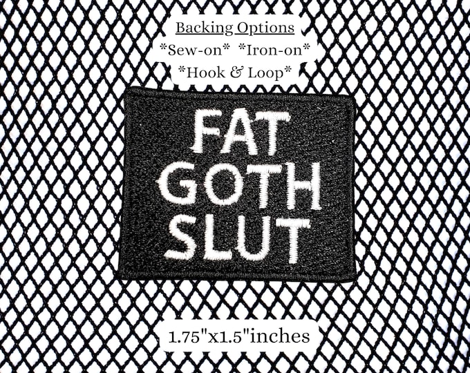 Big Tiddy Goth GF Patch, Embroidered Gift for Ahegao Fans, Spooky Butt Badge,  Goth Sl*t