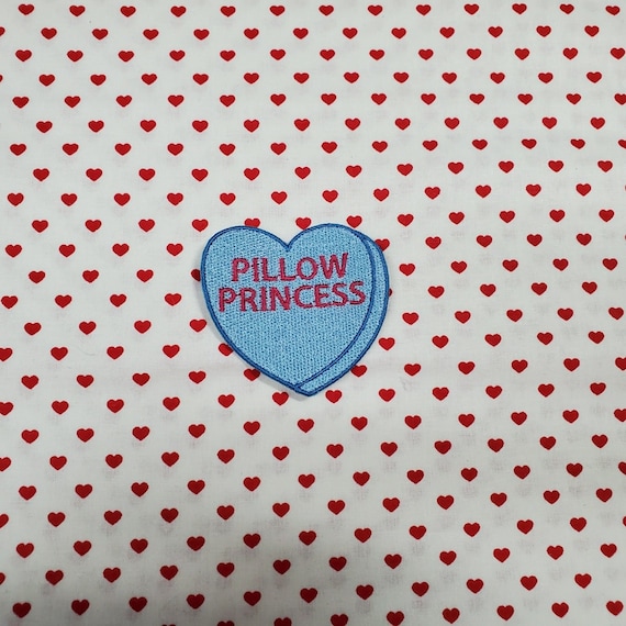 Pillow Princess Candy Heart Patch, Valentine Emblem, Crude Candy Symbol, Fully Embroidered Heart Morale Patch