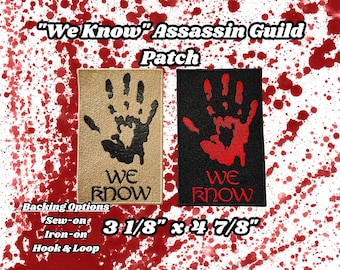 We Know Assassin Symbol Patch Patch, Vidya-Inspired Popular RPG NPC Patches, Fully Embroidered Dragon Video Game Morale Patch