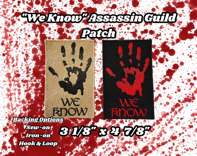 We Know Assassin Symbol Patch Patch, Vidya-Inspired Popular RPG NPC Patches, Fully Embroidered Dragon Video Game Morale Patch