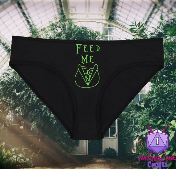 Feed Me Monster Plant Horror Movie Underwear, Gothic Dainty & Dangerous Panties, Little Shop of Horrors, Multiple Sizes Available Small-2XL