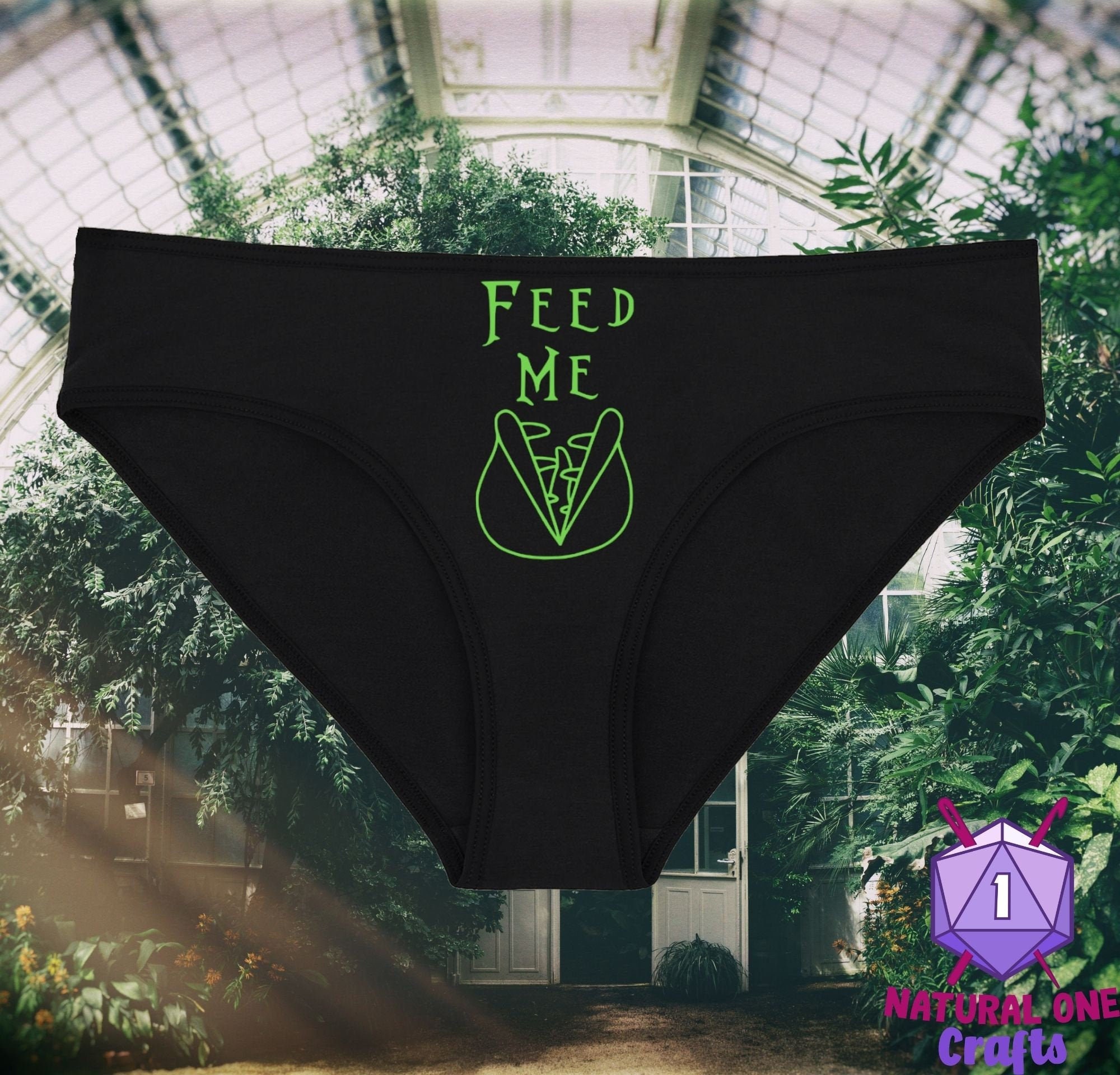 Feed Me Monster Plant Horror Movie Underwear, Gothic Dainty