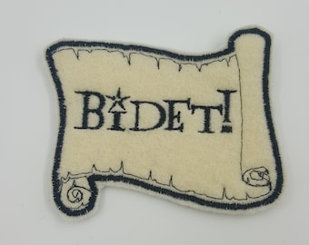 Bidet! Scroll Patch Embroidered Felt