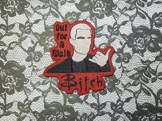 Out for a Walk B**** Fully Embroidered Patch, BtVS Badge, Popular Monster Slayer Emblem, Vampire Villain Patch, Perfect for Cosplay