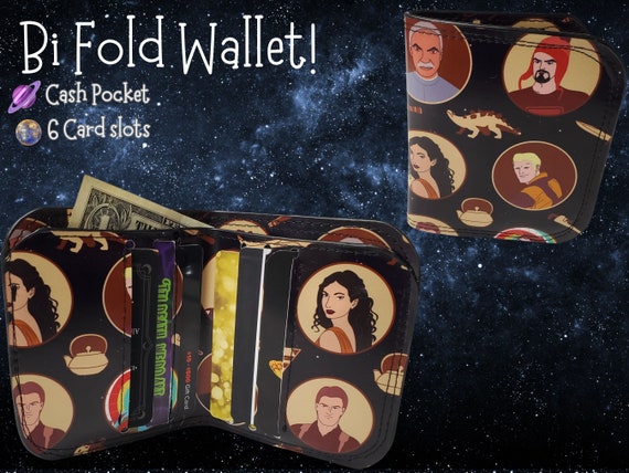 Space Cowboy Bifold Wallet, Steampunk Billfold with Card Slots, Compact Fandom Wallet of Holding Made with Long-Lasting Faux-Leather