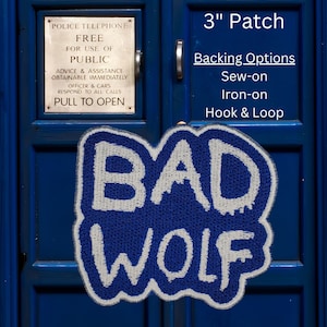 Bad Wolf Patch Fully Embroidered, Science Fiction Badge, Alien Doctor Cosplay, Sci-Fi Television Show Prop
