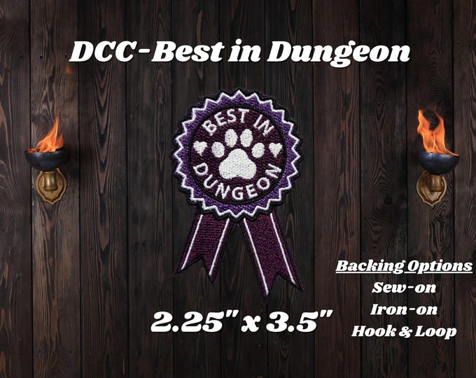 Best In Dungeon Pet Show Award Patch, DCC-Inspired Patch, Dungeon Crawling Cat Royalty Patch, LitRPG-Inspired Patch