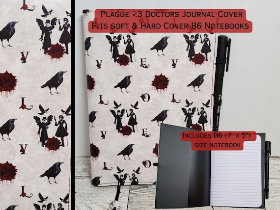 Plague Doctor Love and Ravens Medium Composition Notebook Cover
