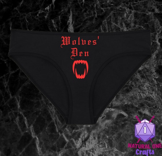 Wolves' Den Werewolf Underwear, Dainty & Dangerous Panties, Gothic Horror Themed Lingerie, Sizes Available From Small-2XL