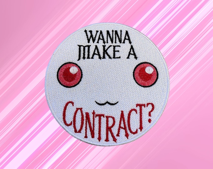 Wanna Make a Contract Cute Anime Patch, Magical Girl Anime Inspired Emblem Great for Hats, Purses, Bags, Perfect for Fans of Maho Shojo