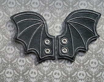 Matte Bat Shoelace Wings 2.0 , Kawaii Spooky Shoe Accessory, Embroidered Vinyl Cute Boot Accent, Sneaker Lace Dragon Wings, Roller Skate
