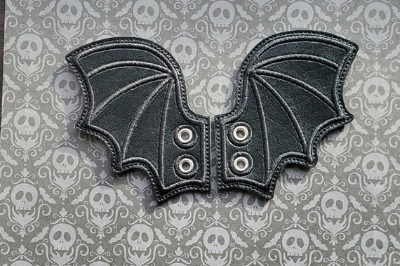 Matte Bat Shoelace Wings 2.0 , Kawaii Spooky Shoe Accessory, Embroidered Vinyl Cute Boot Accent, Sneaker Lace Dragon Wings, Roller Skate