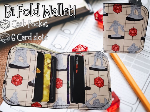 DnD Fantasy Miniatures Wallet of Holding, Nerdy Wallet, Wargaming and Fantasy Billfold, Perfect Gift for Geek or Nerd