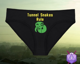 Tunnel Snakes Rule Video Game Underwear, Nerdy Dainty & Dangerous Panties, Nuclear Fallout Lingerie, Multiple Sizes Available Small-2XL