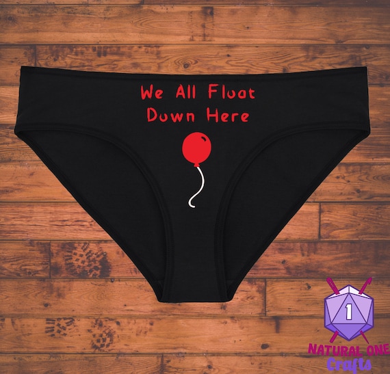 We All Float Balloon Horror Movie Underwear, Gothic Dainty & Dangerous Panties, Great Halloween Lingerie, Multiple Sizes Available Small-2XL