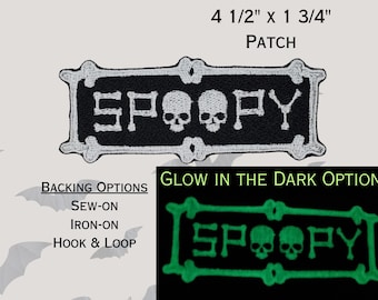 Spoopy Skull Patch, Creepy Witch Emblem, Halloween Skeleton Badge, Cute Undead Icon, Perfect Gift for Goths and Spooky/Spoopy People