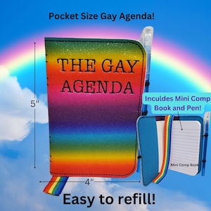 Gay Agenda, Miniature Composition lgbtqia+ Notebook, Mini Comp Pocket Notepad