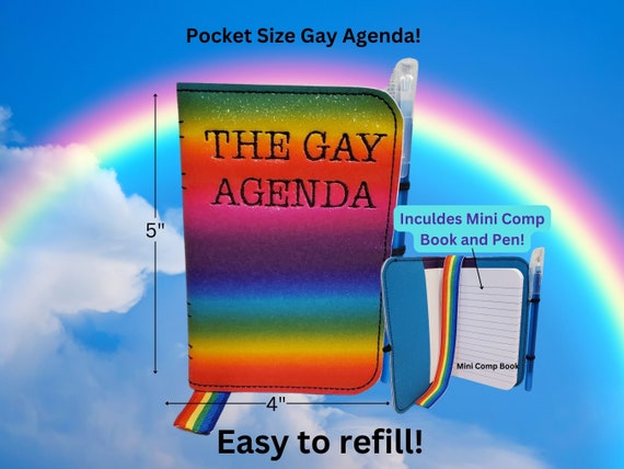 Gay Agenda, Miniature Composition lgbtqia+ Notebook, Mini Comp Pocket Notepad