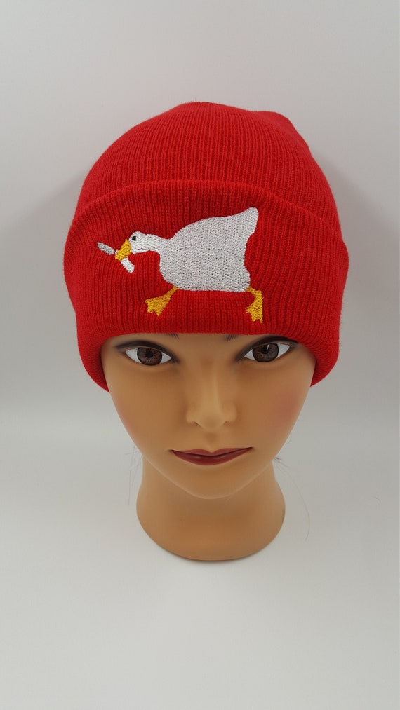 Horrible Goose Beanie, Gamer Fashion, Video Game Hat, Fowl Bird Knitted Cap, Warm and Comfortable Evil Goose Skull Cap