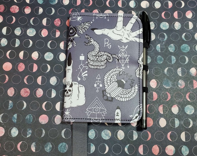 Mystical Tarot Journal, Miniature Composition Witchy Spells Notebook, Mini Comp Pocket Notepad