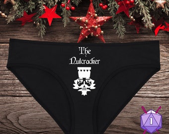 The Nutcracker Black Underwear, Dainty & Dangerous Christmas Panties, Great Holiday Lingerie, Multiple Sizes Available Small-3XL