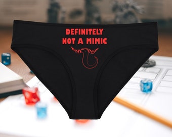 Definitely Not a Mimic Monster Underwear, Dainty & Dangerous Panties, Cast a Spell on Your Significant Other, Sizes Available From Small-2XL