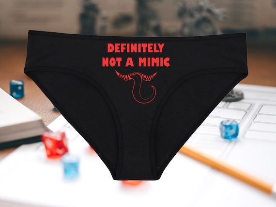 Definitely Not a Mimic Monster Underwear, Dainty & Dangerous Panties, Cast a Spell on Your Significant Other, Sizes Available From Small-2XL