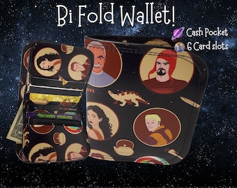 Space Cowboy Bifold Wallet, Steampunk Billfold with Card Slots, Compact Fandom Wallet of Holding Made with Long-Lasting Faux-Leather