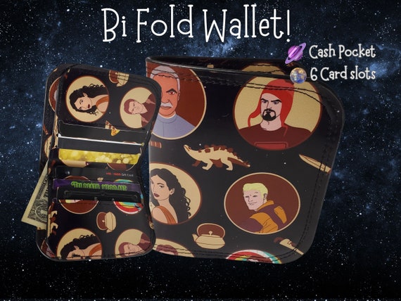 Space Cowboy Bifold Wallet, Steampunk Billfold with Card Slots, Compact Fandom Wallet of Holding Made with Long-Lasting Faux-Leather