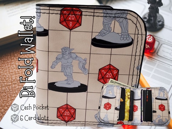 DnD Fantasy Miniatures Wallet of Holding, Nerdy Wallet, Wargaming and Fantasy Billfold, Perfect Gift for Geek or Nerd