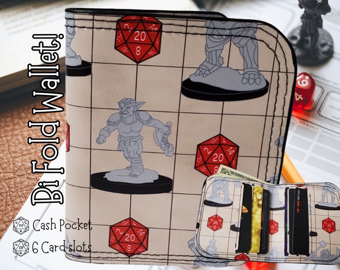 DnD Fantasy Miniatures Wallet of Holding, Nerdy Wallet, Wargaming and Fantasy Billfold, Perfect Gift for Geek or Nerd