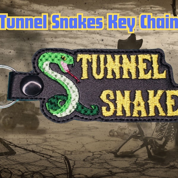 Tunnel Snakes Keychain, Video Game Biker Key Fob, Sci-fi Apocalypse Bag Clip, Perfect Gift for Vault Dwellers and Gamers