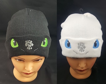 Chibi Dragon Face Beanie, Kawaii Fashion, Fantasy Cute Hat, DnD Knitted Cap, Warm and Comfortable Wizard Skull Cap, Perfect Gift for Nerd