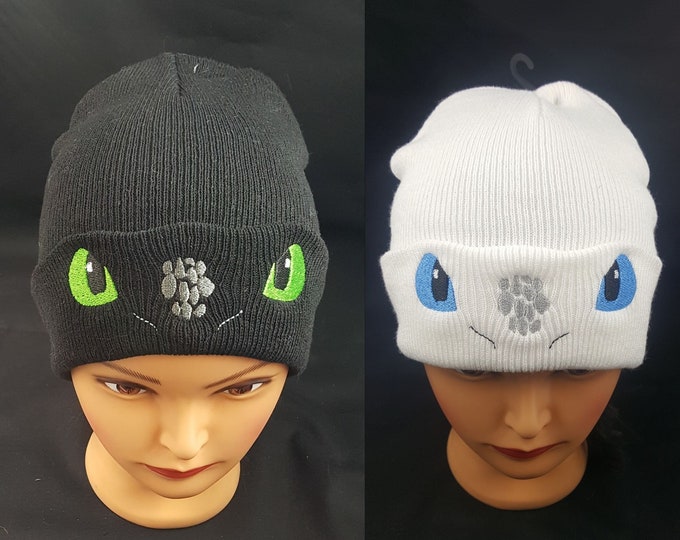 Chibi Dragon Face Beanie, Kawaii Fashion, Fantasy Cute Hat, DnD Knitted Cap, Warm and Comfortable Wizard Skull Cap, Perfect Gift for Nerd