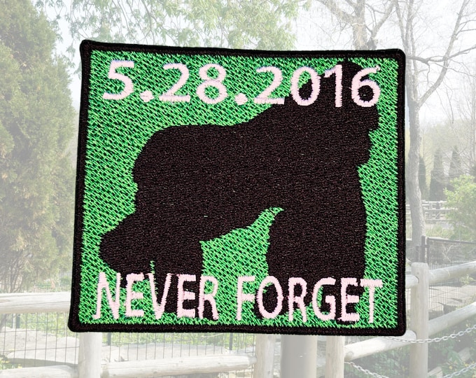 Gorilla, Never Forget Patch, Inspired by internet's favorite goirilla, RIP.