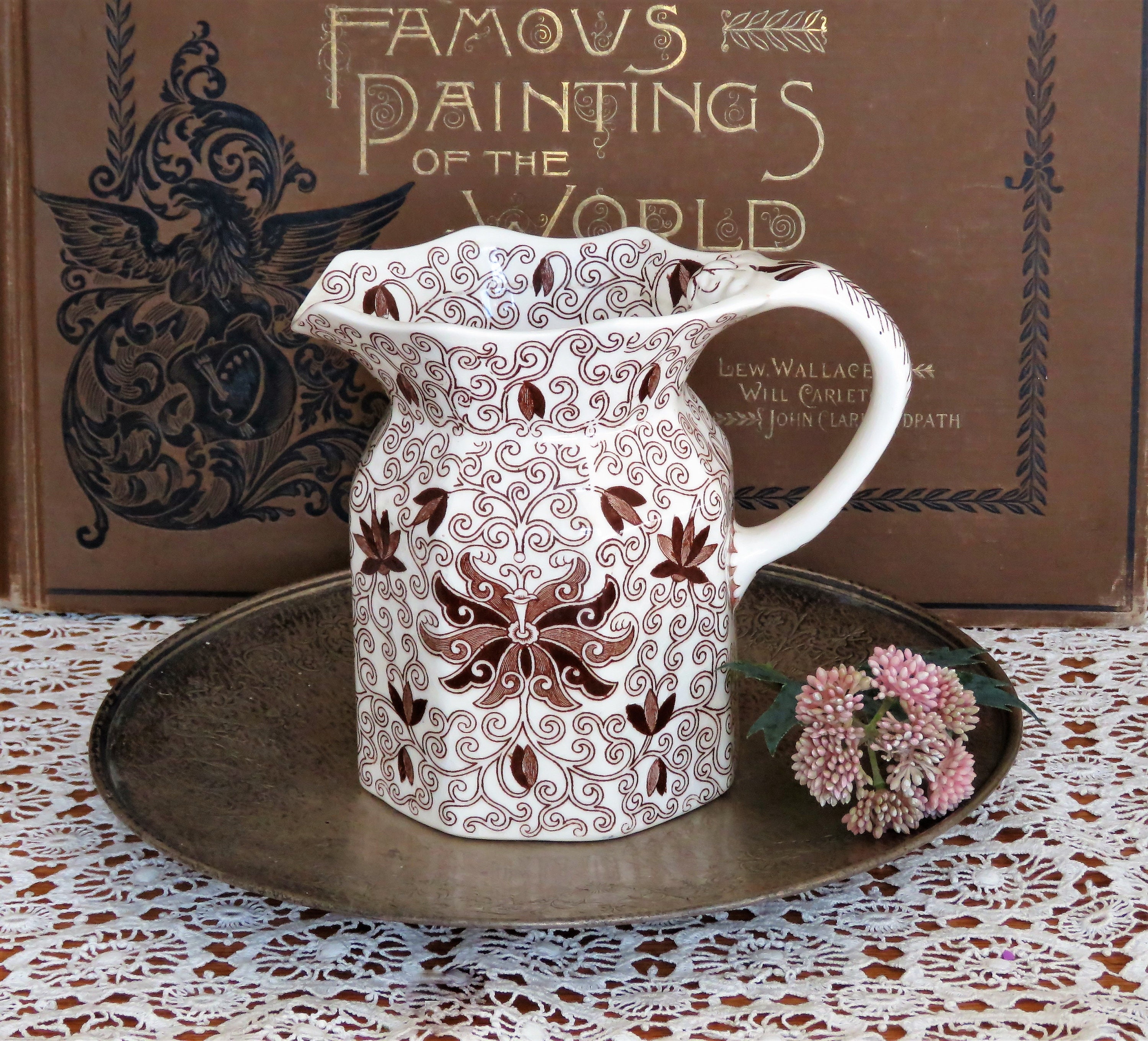 Masons Pitcher Bow Bells Brown 30oz Mason Ironstone Pitcher Etsy