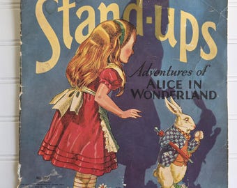 Vintage 1930s Alice in Wonderland Stand-Up Book: Rare Collectible
