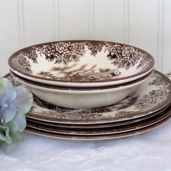 Brown Transferware - Etsy