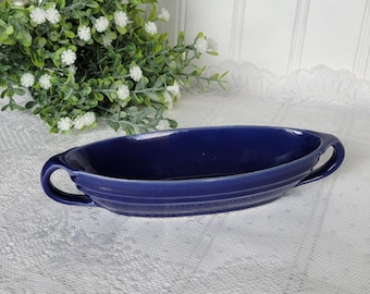 RARE Pacific Pottery Cobalt Blue Handled Serving Bowl 666
