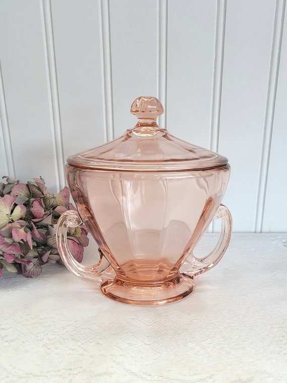 Fostoria Lafayette Jam Pot With Lid Pink Depression Glass 