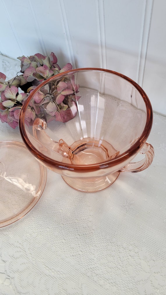 Fostoria Lafayette Jam Pot With Lid Pink Depression Glass 