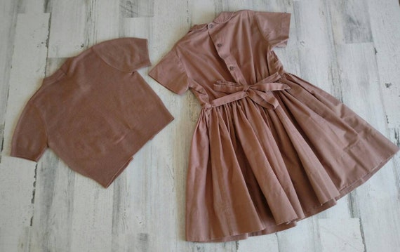Vintage Girl's Cotton Dress With Matching Appliqu… - image 3