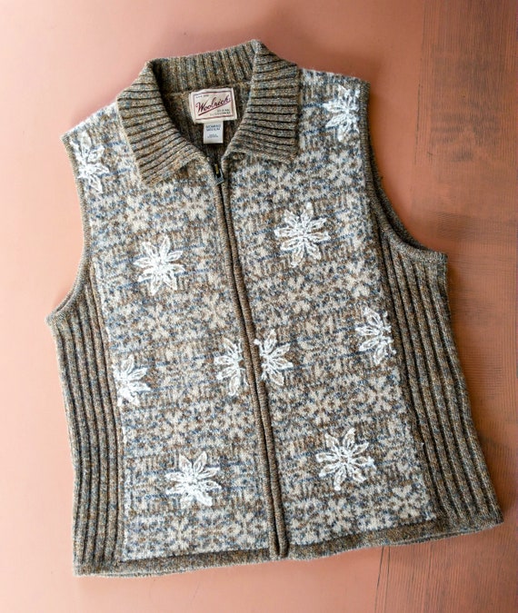 Vintage WOOLRICH Ribbed Knit Sweater Vest Snowfla… - image 2