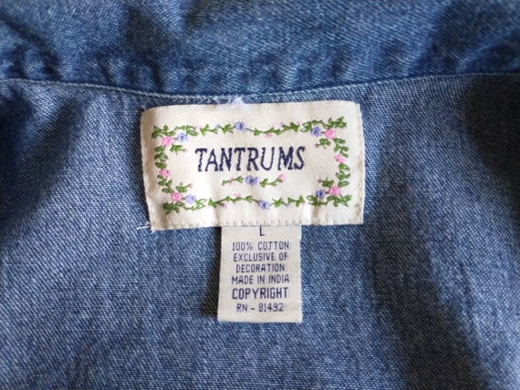 TANTRUMS Women's Vintage Denim Jacket Embellished… - image 6