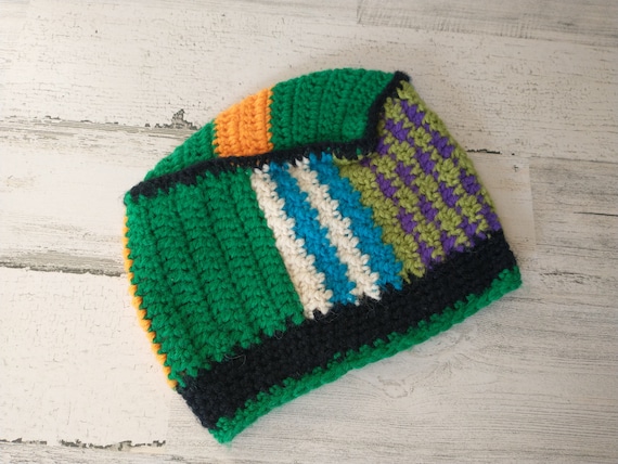 THE Coolest Patchwork Multi-Color Hand Knit Hat B… - image 4