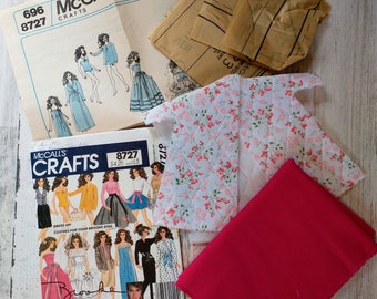 Vintage 1983 McCall's Brooke Shields Pattern 11 1/2" Doll Clothes Tressy Barbie Midge With Fabric # 8727